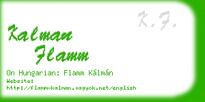 kalman flamm business card