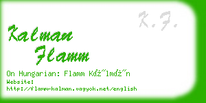 kalman flamm business card